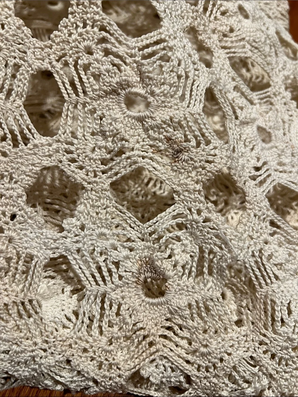 Handmade Crochet Bed Throw Blanket/tablecloth in Cream